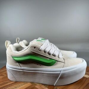 Vans Knu Skool Platform Sneakers Cream Green Women‎ US 6 EU 36
